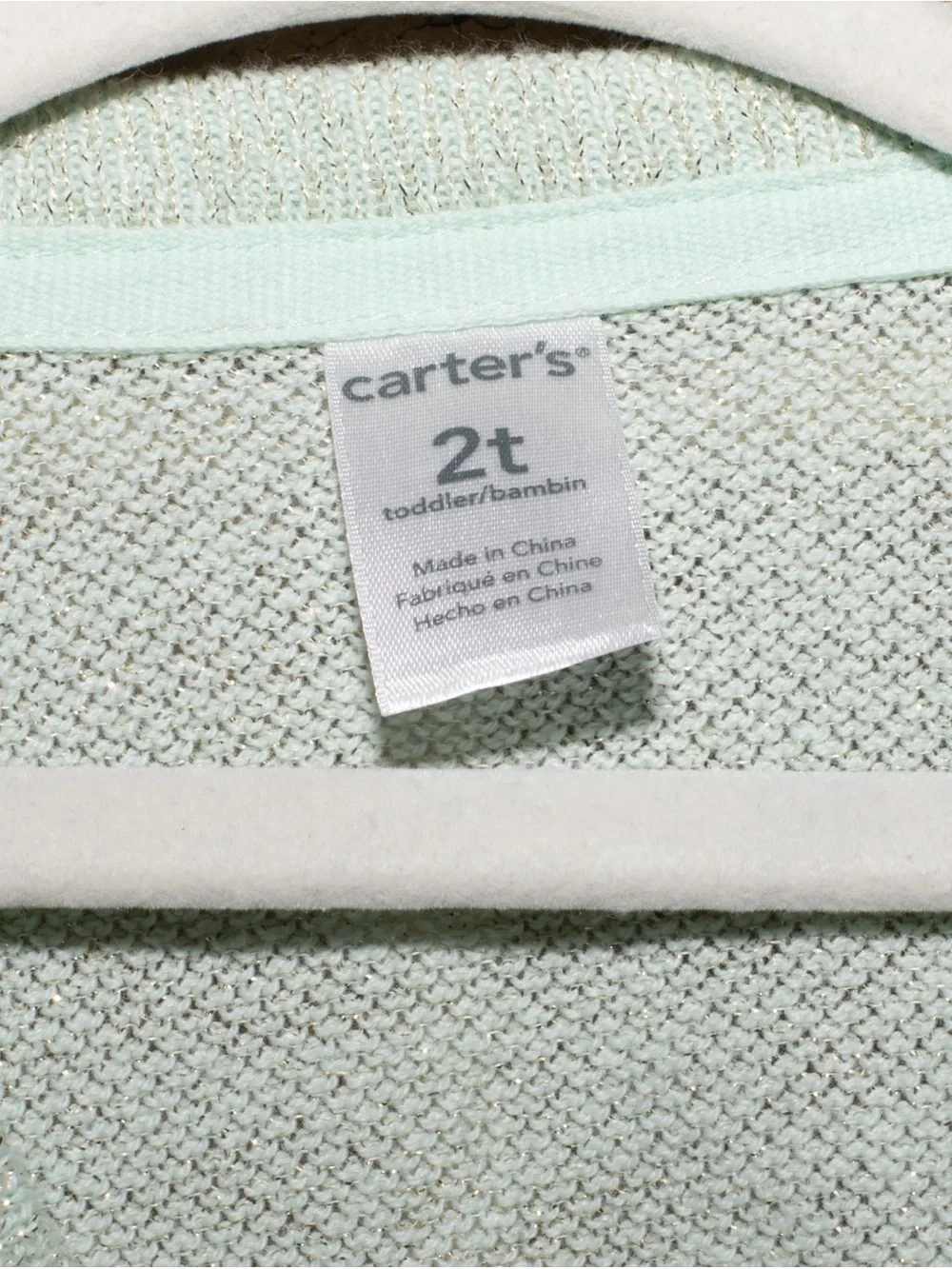 🍒FREE w/ ANY bundle! Carters green cardigan sweater
